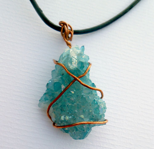 Aquamarine Crystal Wrap necklace