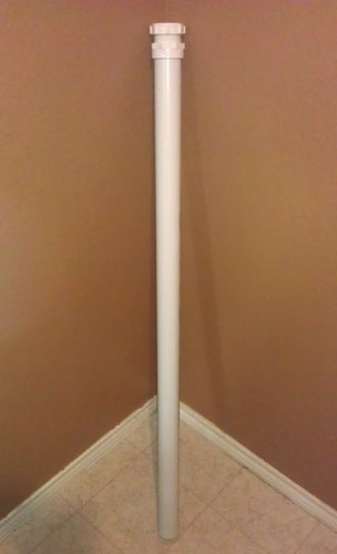 I have always liked the sound Didgeridoos make, and lately I started to listen to it more. Then I had the urge to play one, looking to see how much they were, I decided to make my own Didgeridoo.  Using 1.5" PVC pipe form the local hardware store, I cut the tube down to 42" and sanded the edge that was cut. I also purchased two PVC fittings that created the mouthpiece. These just pop on one end of the pipe.  After it was complete I started to try to play it. That did not go so well. I checked out some videos and I am currently getting the basic drone sone down.  Next: more practice and painting of my new PVC Didgeridoo