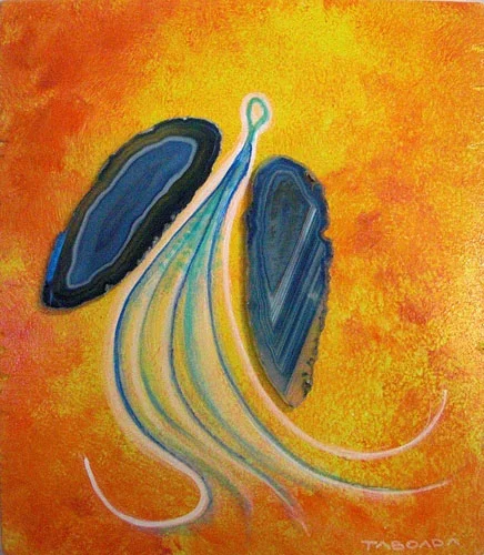 Blue Agate-Crystal Infused Visionary Art