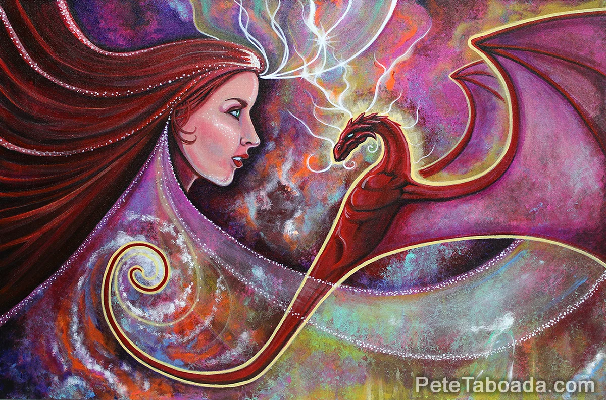 Creative Art Process – Cosmic Yogi Festival 5 – Final Artwork - The Gift Of A Dragon