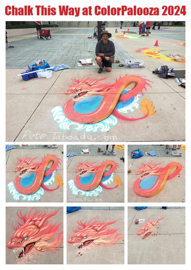 Dallas Chalk Art - Year Of The Dragon at Colorpalooza